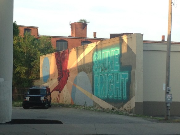 Shine Bright cardinal mural downtown Louisville Kentucky